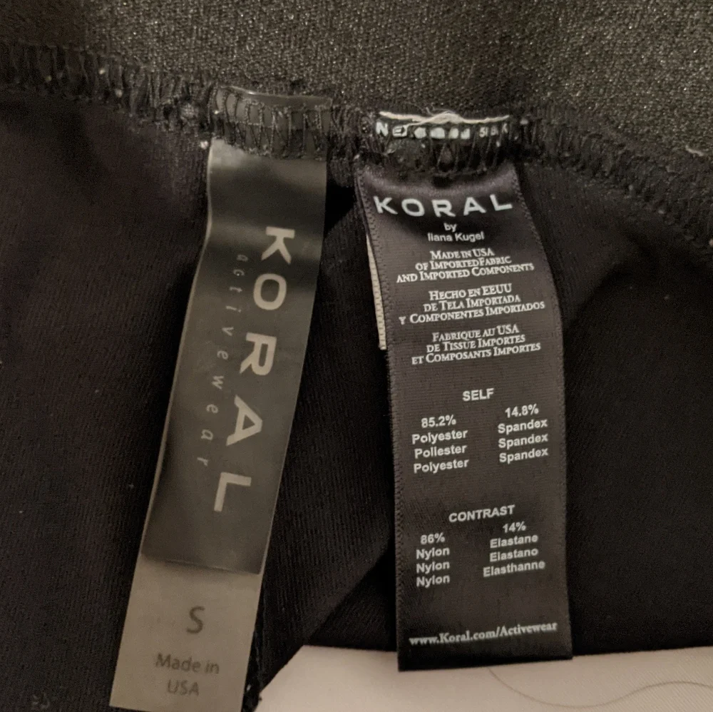 Koral abstract multicolor black cropped leggings size small - Picture 7 of 8